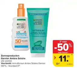 Carrefour Zonneproducten Garnier Ambre Solaire aanbieding