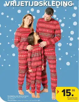 Carrefour Kerstpyjama voor dames of heren aanbieding