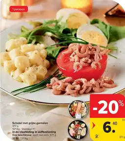 Carrefour Schotel met grijze garnalen aanbieding