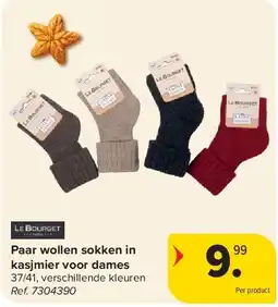 Carrefour Paar wollen sokken in kasjmier voor dames aanbieding