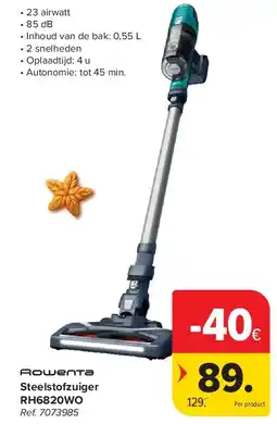 Carrefour Steelstofzuiger RH6820WO aanbieding
