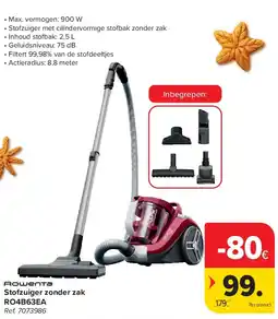 Carrefour Stofzuiger zonder zak RO4B63EA aanbieding