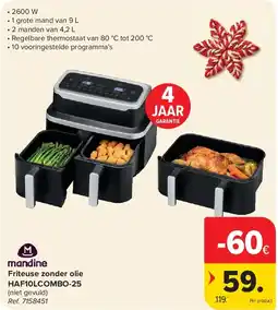Carrefour Friteuse zonder olie HAF10LCOMBO-25 aanbieding