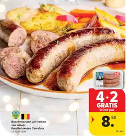Carrefour Boerenworsten van varken van weleer Kwaliteitsketen Carrefour aanbieding