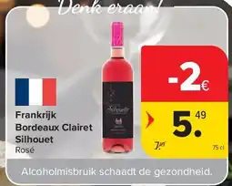 Carrefour Frankrijk Bordeaux Clairet Silhouet aanbieding
