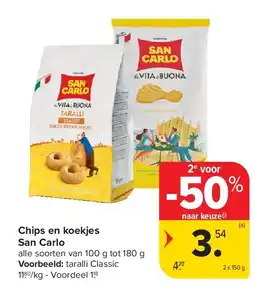Carrefour Chips en koekjes San Carlo aanbieding