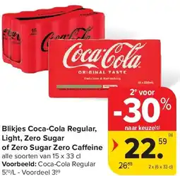Carrefour Blikjes Coca-Cola Regular, Light, Zero Sugar of Zero Sugar Zero Ca eine aanbieding