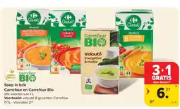 Carrefour Soep in brik Carrefour en Carrefour Bio aanbieding