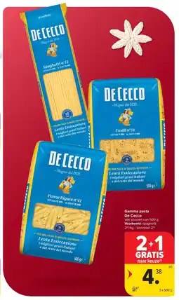 Carrefour Gamma pasta De Cecco aanbieding