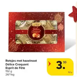 Carrefour Rotsjes met hazelnoot Délice Croquant Esprit de Fête aanbieding