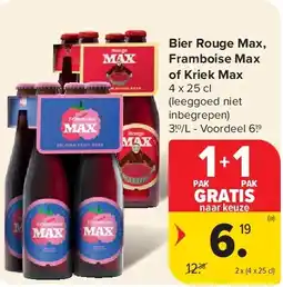 Carrefour Bier Rouge Max, Framboise Max of Kriek Max aanbieding