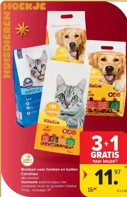 Carrefour Brokken voor honden en katten Carrefour aanbieding