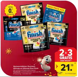 Carrefour Vaatwasmiddelen Quantum, Ultimate en Ultimate Plus Finish aanbieding
