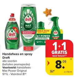 Carrefour Handafwas en spray Dreft aanbieding