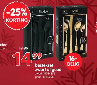 Yess bestekset zwart of goud aanbieding