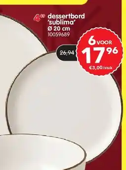 Yess dessertbord ‘sublima’ Ø 20 cm aanbieding