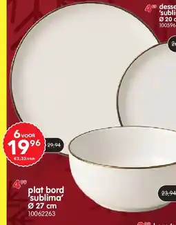 Yess plat bord ‘sublima’ Ø 27 cm aanbieding