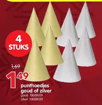 Yess punthoedjes goud of zilver aanbieding