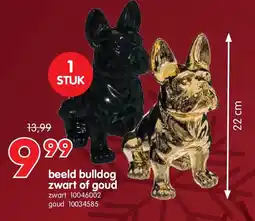 Yess beeld bulldog zwart of goud aanbieding