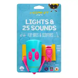 Decathlon Mini Hornit – Bel en licht voor fiets en step - Roze / Turquoise aanbieding