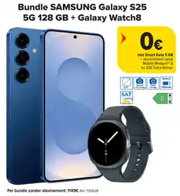 Carrefour Bundle Samsung Galaxy S25 5G 128 GB + Galaxy Watch8 aanbieding