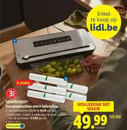 Lidl Silvercrest Vacuümmachine met 5 folierollen aanbieding