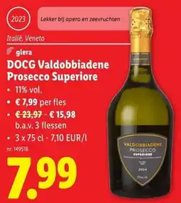 Lidl DOCG Valdobbiadene Prosecco Superiore aanbieding