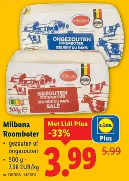Lidl Milbona Roomboter aanbieding