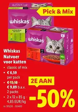 Lidl Whiskas Natvoer voor katten aanbieding