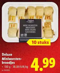 Lidl Deluxe Miniworsten broodjes aanbieding