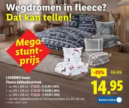 Lidl Livarno home fleece dekbedovertrek aanbieding