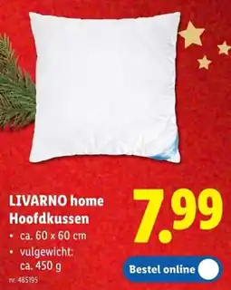 Lidl Livarno home hoofdkussen aanbieding