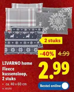 Lidl Livarno home fleece kussensloop aanbieding