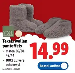Lidl Texels wollen pantoffels aanbieding