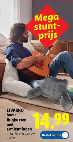 Lidl Livarno home rugkussen met armleuningen aanbieding