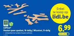 Lidl Houten spoor speelset, 16-delig / Wisselset, 11-delig aanbieding