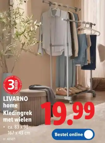 Lidl Kledingrek met wielen aanbieding
