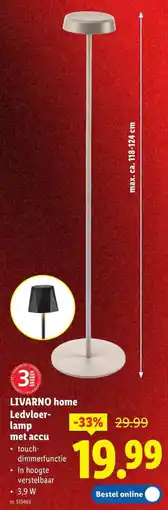 Lidl Livarno home ledvloerlamp met accu aanbieding