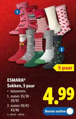 Lidl Sokken, 5 paar aanbieding
