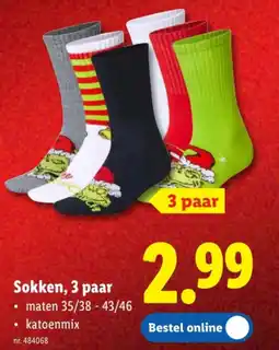 Lidl Sokken, 3 paar aanbieding