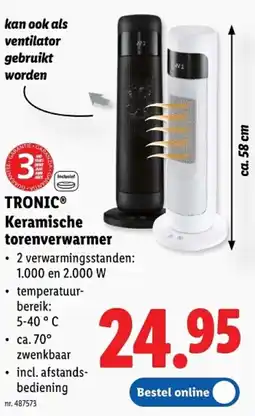 Lidl Tronic keramische torenverwarmer aanbieding