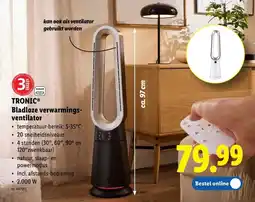 Lidl Tronic Bladloze verwarmings ventilator aanbieding