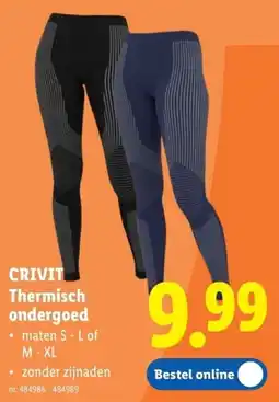 Lidl Crivit thermisch ondergoed aanbieding