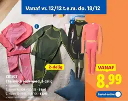 Lidl Crivit thermisch ondergoed aanbieding