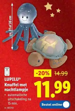 Lidl Lupilu knuffel met nachtlampje aanbieding