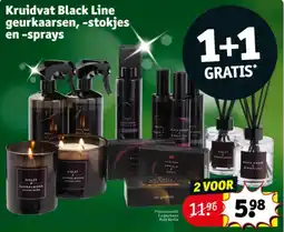Kruidvat Kruidvat Black Line geurkaarsen, stokjes en sprays aanbieding