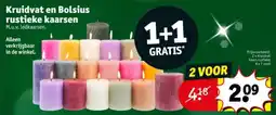 Kruidvat Kruidvat en Bolsius rustieke kaarsen aanbieding