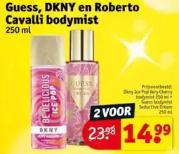 Kruidvat Guess, DKNY en Roberto Cavalli bodymist aanbieding