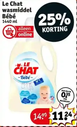 Kruidvat Le Chat wasmiddel Bébé aanbieding
