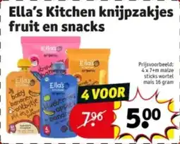Kruidvat Ella's Kitchen knijpzakjes fruit en snacks aanbieding